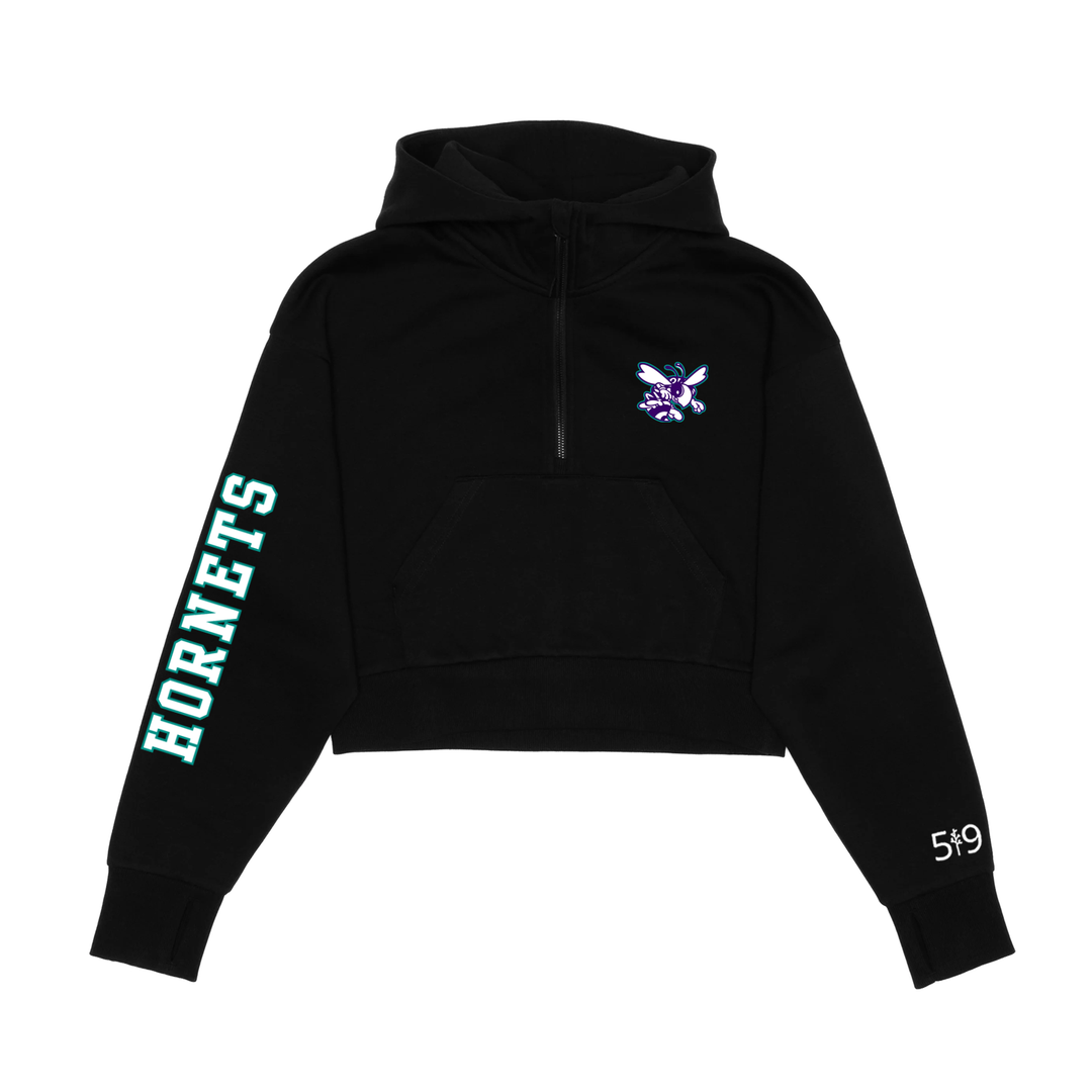 ZORRA HIGHLAND CLASSIC SLEEVE CROPPED SCUBA 1/2 ZIP HOODIE (WOMENS)