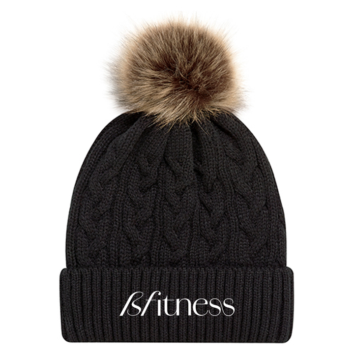 BFITNESS EMBROIDERED FAUX FUR TOQUE
