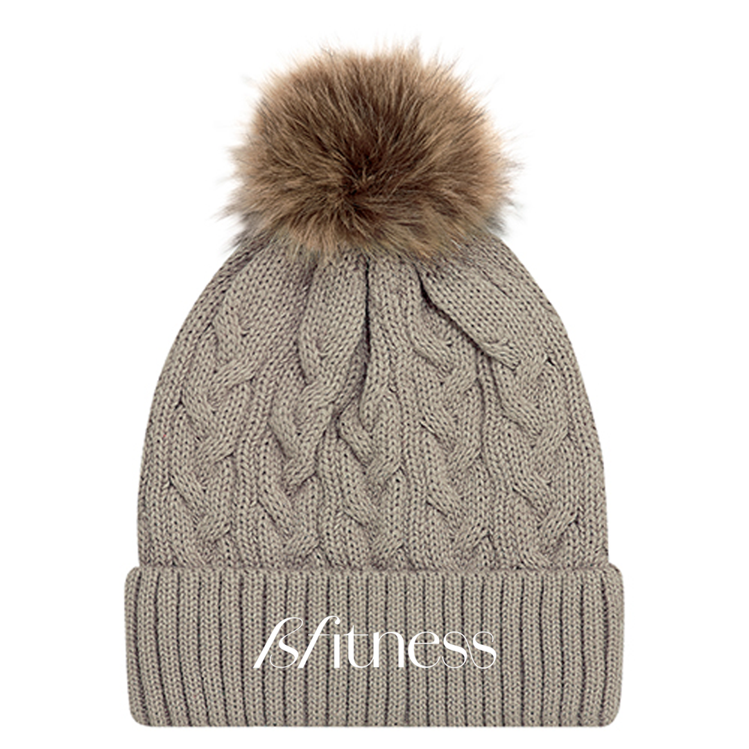 BFITNESS EMBROIDERED FAUX FUR TOQUE