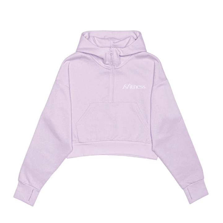 BFITNESS EMBROIDERED CROPPED SCUBA 1/2 ZIP HOODIE (WOMENS)