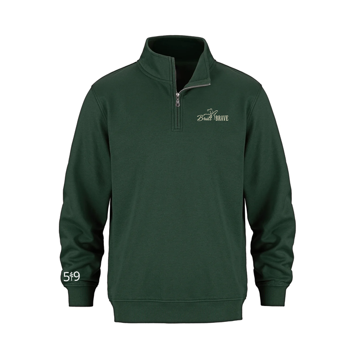 CHF BUILT BRAVE EMBROIDERED 1/4 ZIP (UNISEX)