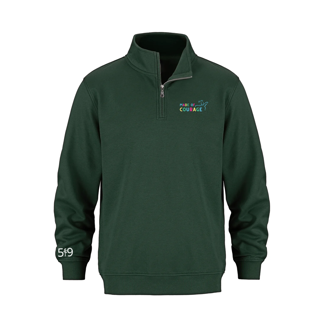 CHF MADE OF COURAGE EMBROIDERED 1/4 ZIP (UNISEX)