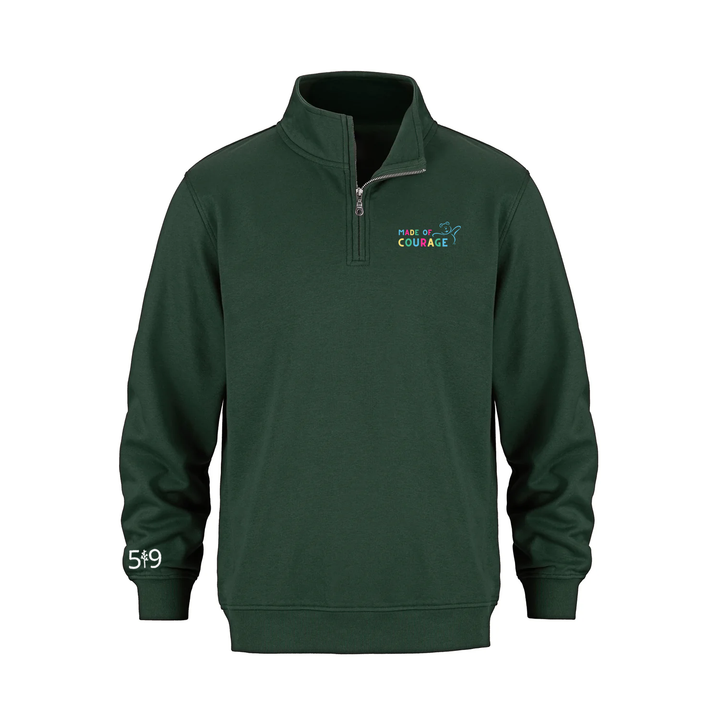 CHF MADE OF COURAGE EMBROIDERED 1/4 ZIP (UNISEX)