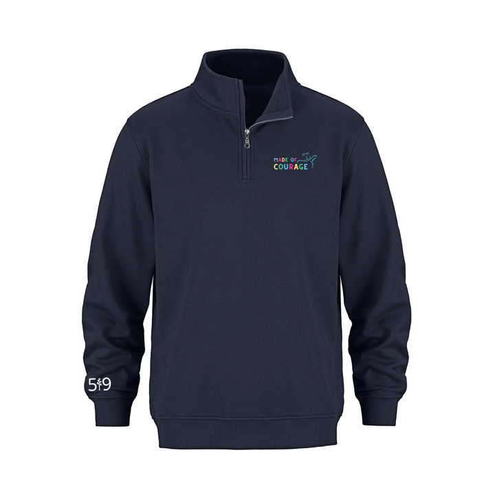 CHF MADE OF COURAGE EMBROIDERED 1/4 ZIP (UNISEX)
