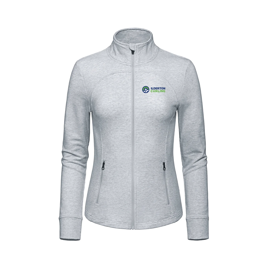 ILDERTON CURLING EMBROIDERED FRENCH TERRY ZIP-UP (WOMENS)