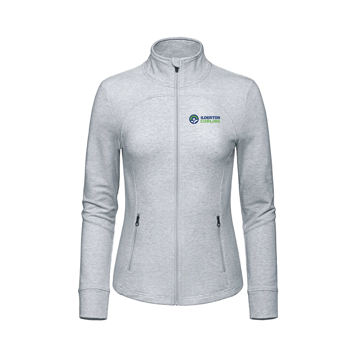 ILDERTON CURLING EMBROIDERED FRENCH TERRY ZIP-UP (WOMENS)