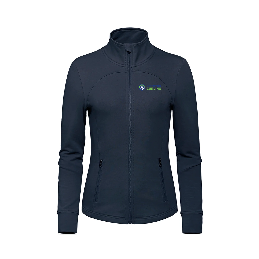 ILDERTON CURLING EMBROIDERED FRENCH TERRY ZIP-UP (WOMENS)