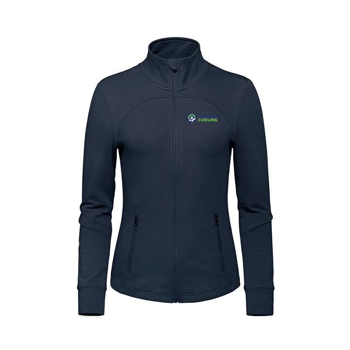 ILDERTON CURLING EMBROIDERED FRENCH TERRY ZIP-UP (WOMENS)