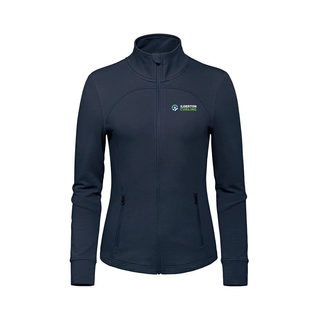 ILDERTON CURLING EMBROIDERED FRENCH TERRY ZIP-UP (WOMENS)