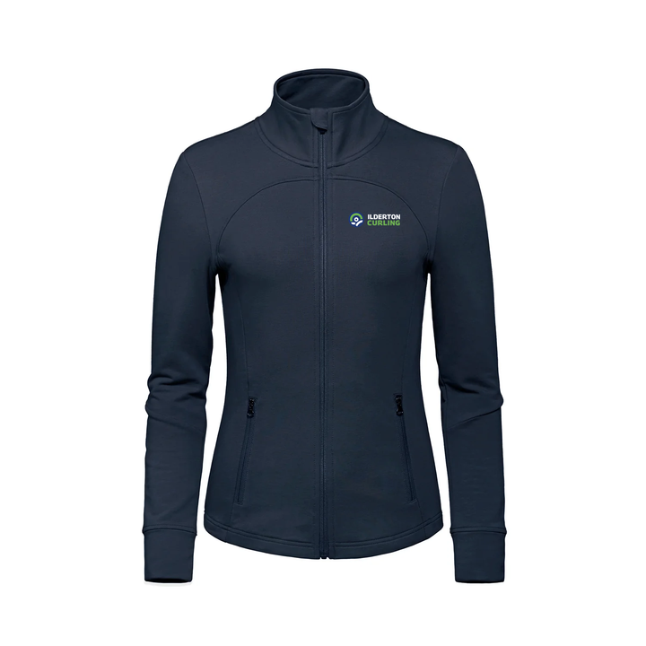 ILDERTON CURLING EMBROIDERED FRENCH TERRY ZIP-UP (WOMENS)