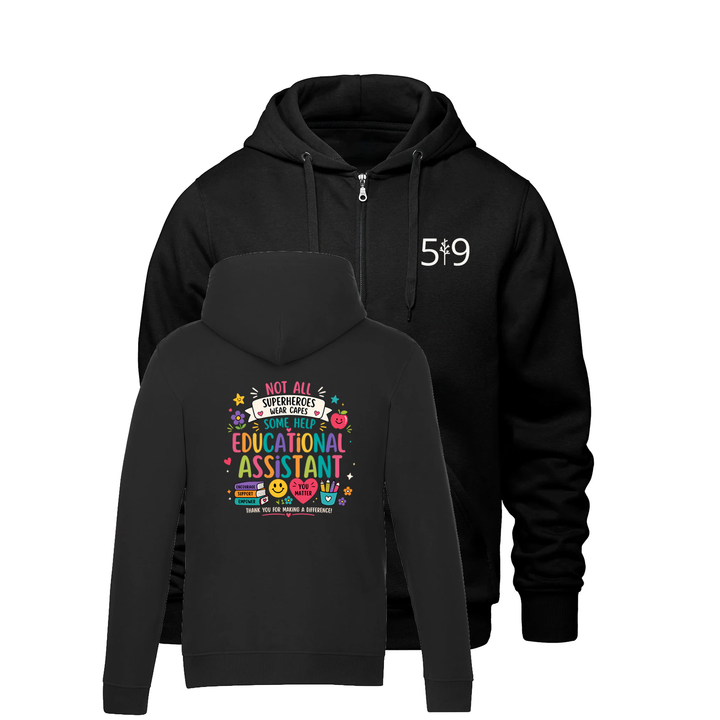 EDUCATIONAL ASSISTANT HERO ZIP-UP HOODIE (UNISEX)