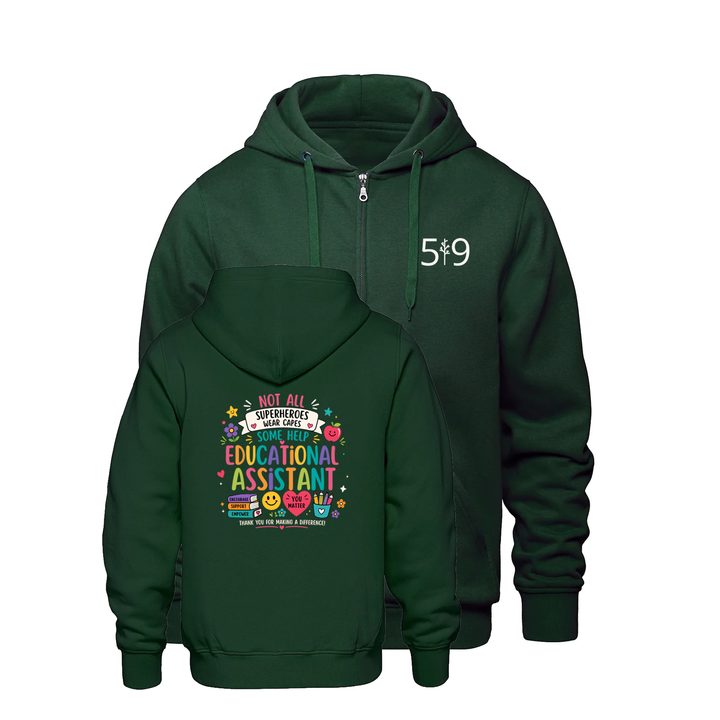 EDUCATIONAL ASSISTANT HERO ZIP-UP HOODIE (UNISEX)