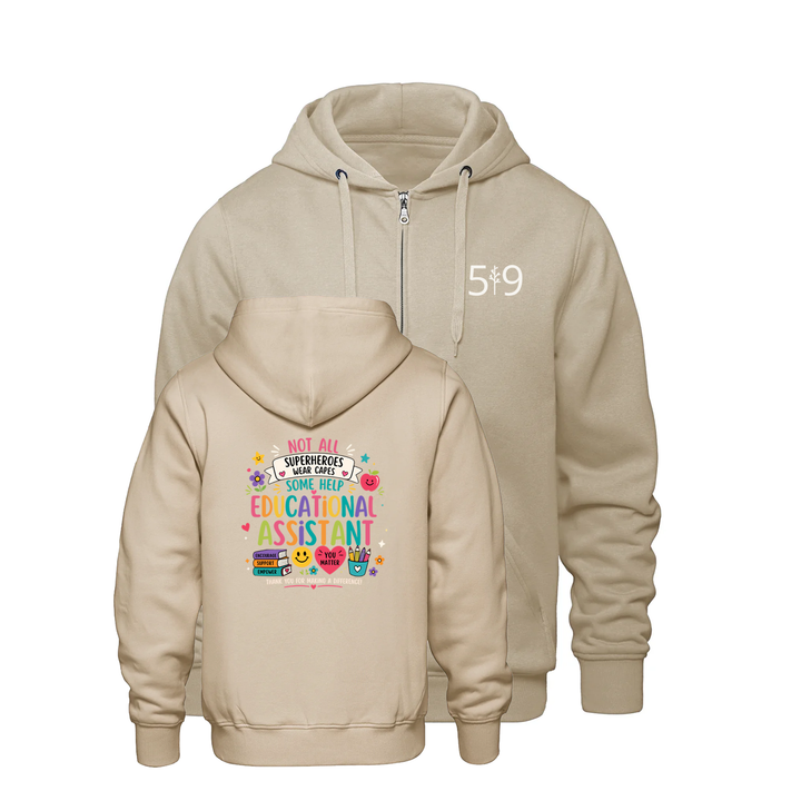 EDUCATIONAL ASSISTANT HERO ZIP-UP HOODIE (UNISEX)