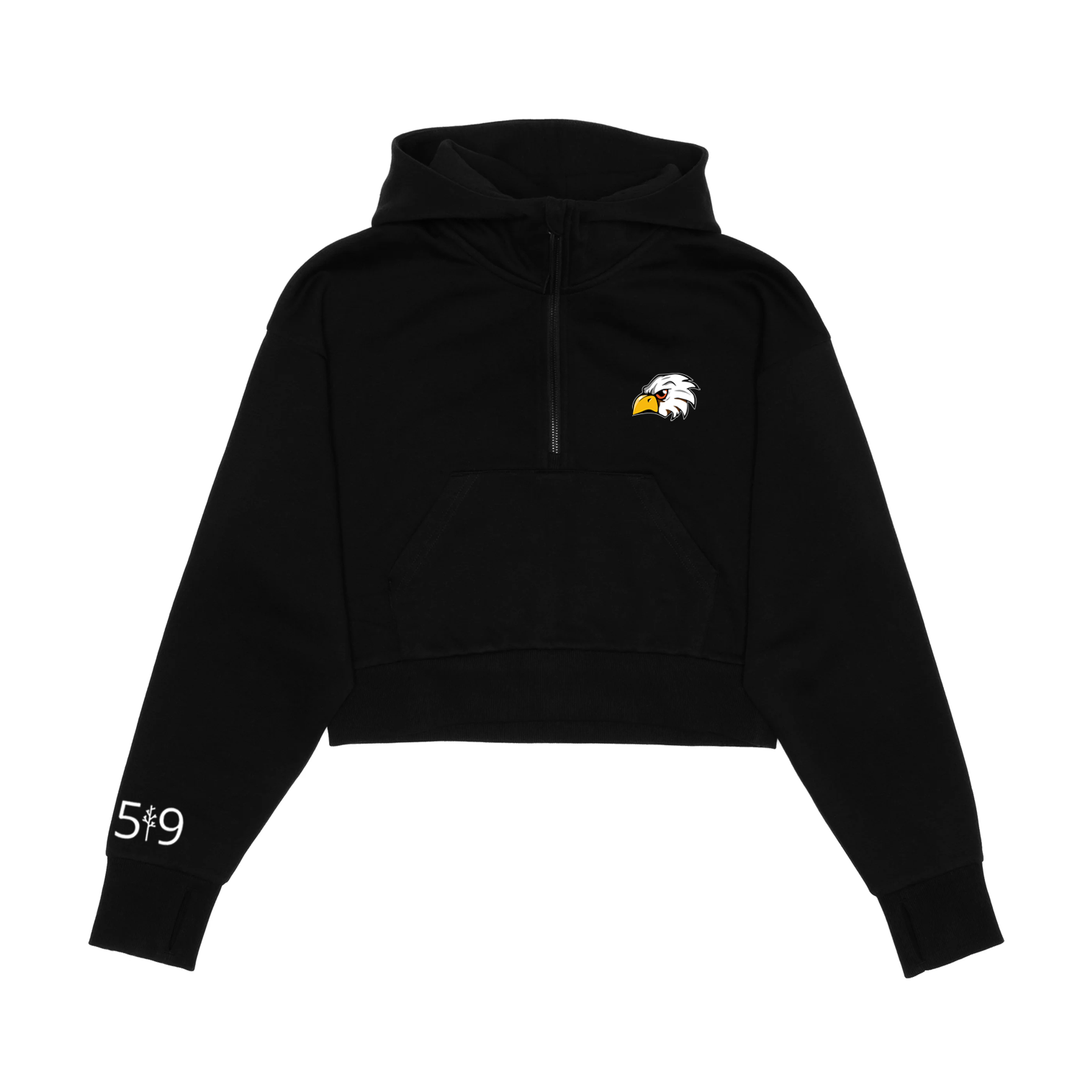 EKCOE EAGLES EMBROIDERED CROPPED SCUBA 1/2 ZIP (WOMENS)