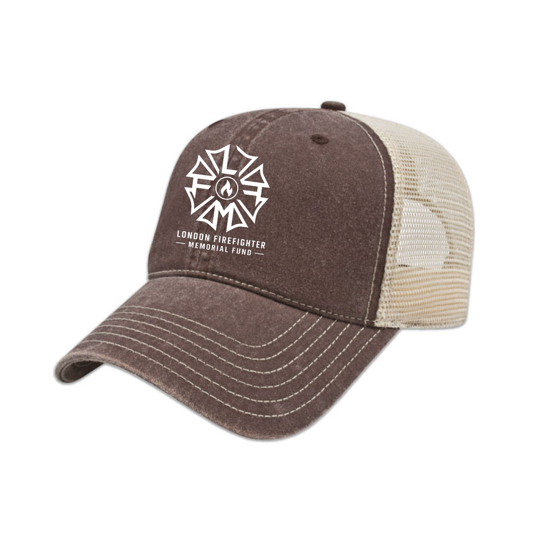 FIREFIGHTERS MEMORIAL FUND EMBROIDERED VINTAGE TRUCKER CAP