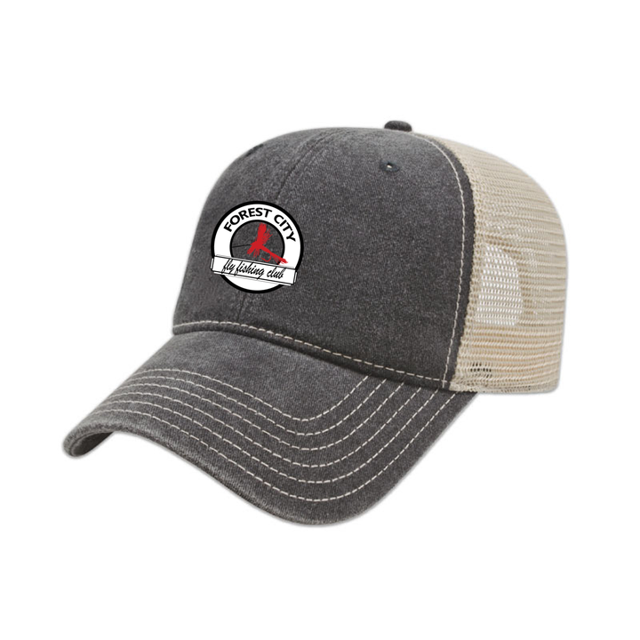 FLY FISHING CLUB EMBROIDERED VINTAGE TRUCKER CAP