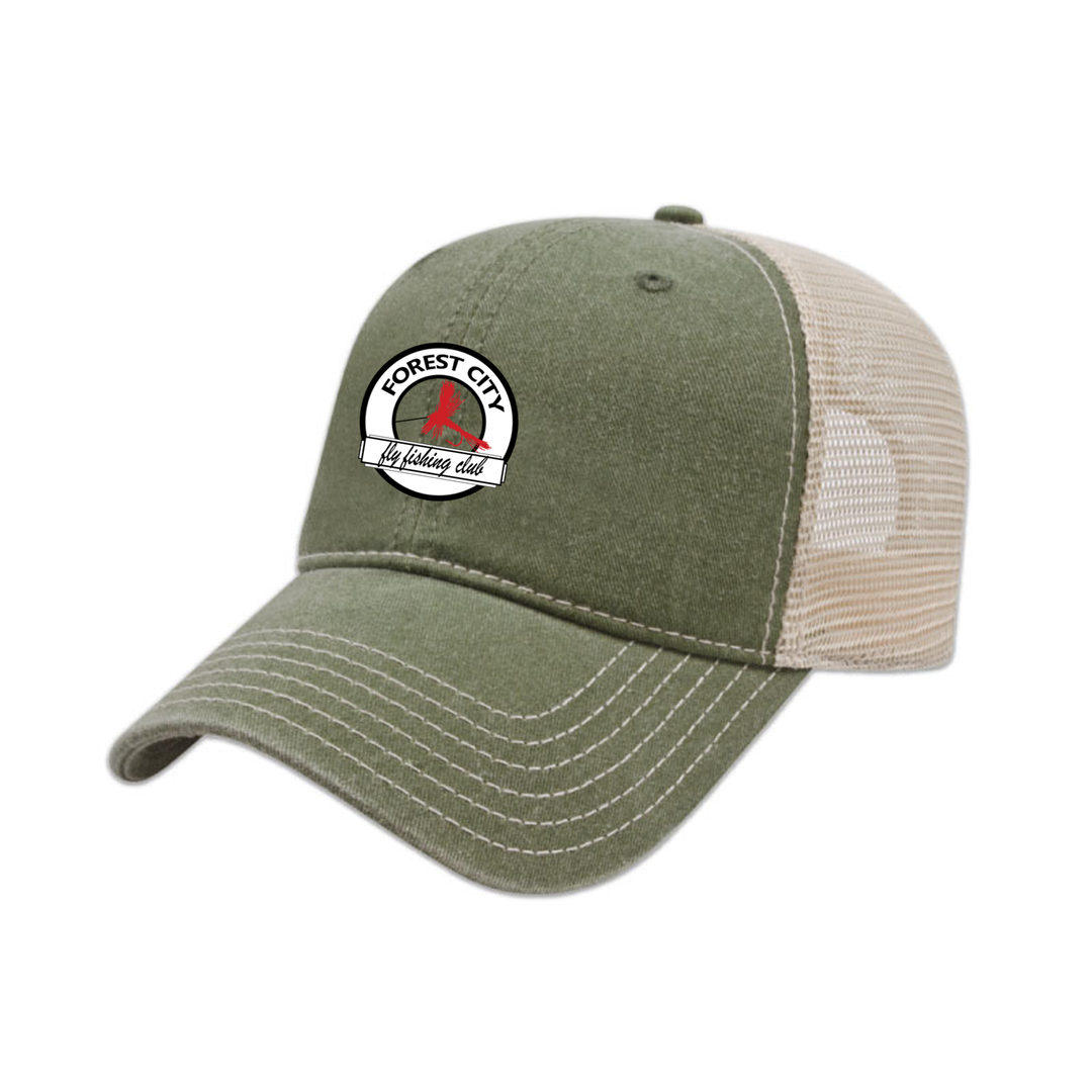 FLY FISHING CLUB EMBROIDERED VINTAGE TRUCKER CAP