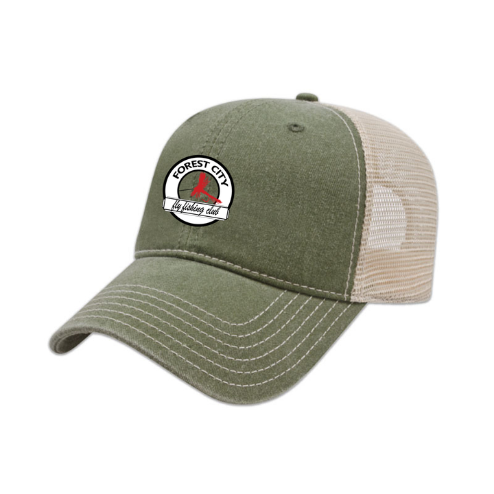 FLY FISHING CLUB EMBROIDERED VINTAGE TRUCKER CAP