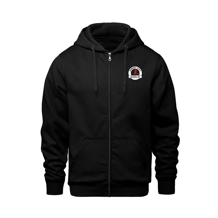 FLY FISHING CLUB EMBROIDERED ZIP-UP HOODIE (UNISEX)