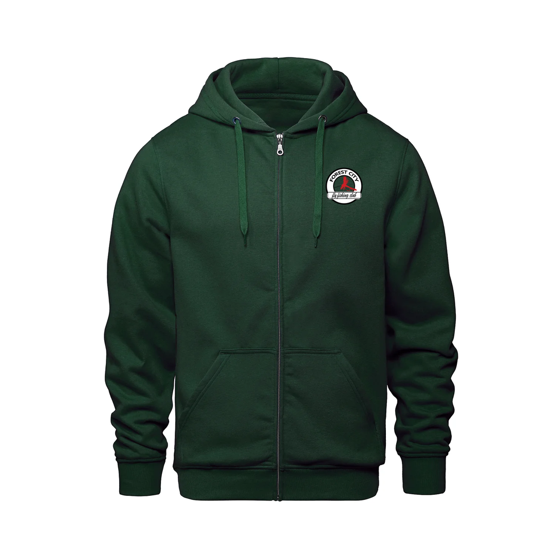 FLY FISHING CLUB EMBROIDERED ZIP-UP HOODIE (UNISEX)
