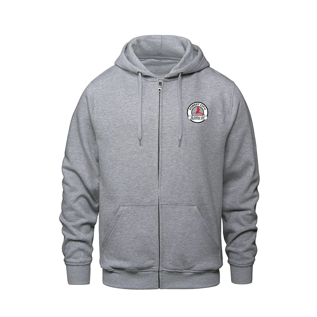 FLY FISHING CLUB EMBROIDERED ZIP-UP HOODIE (UNISEX)