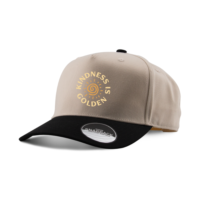 KINDNESS IS GOLDEN EMBROIDERED TWO-TONE PANEL CAP