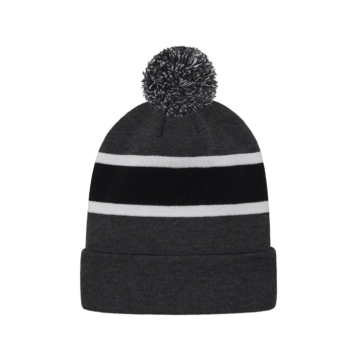STRIPED KNIT POM-POM TOQUES