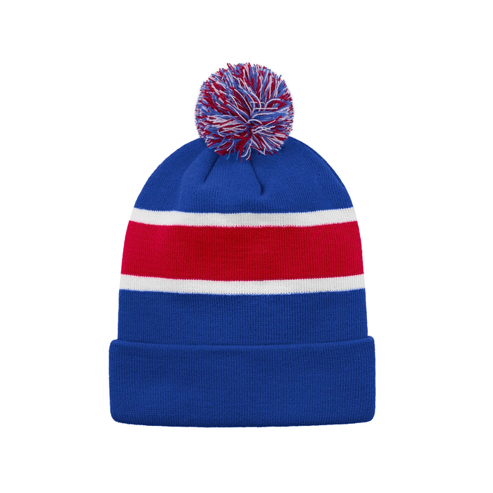 STRIPED KNIT POM-POM TOQUES