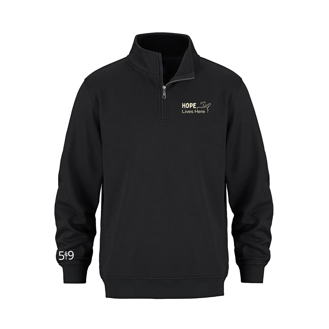 CHF HOPE LIVES HERE EMBROIDERED 1/4 ZIP (UNISEX)