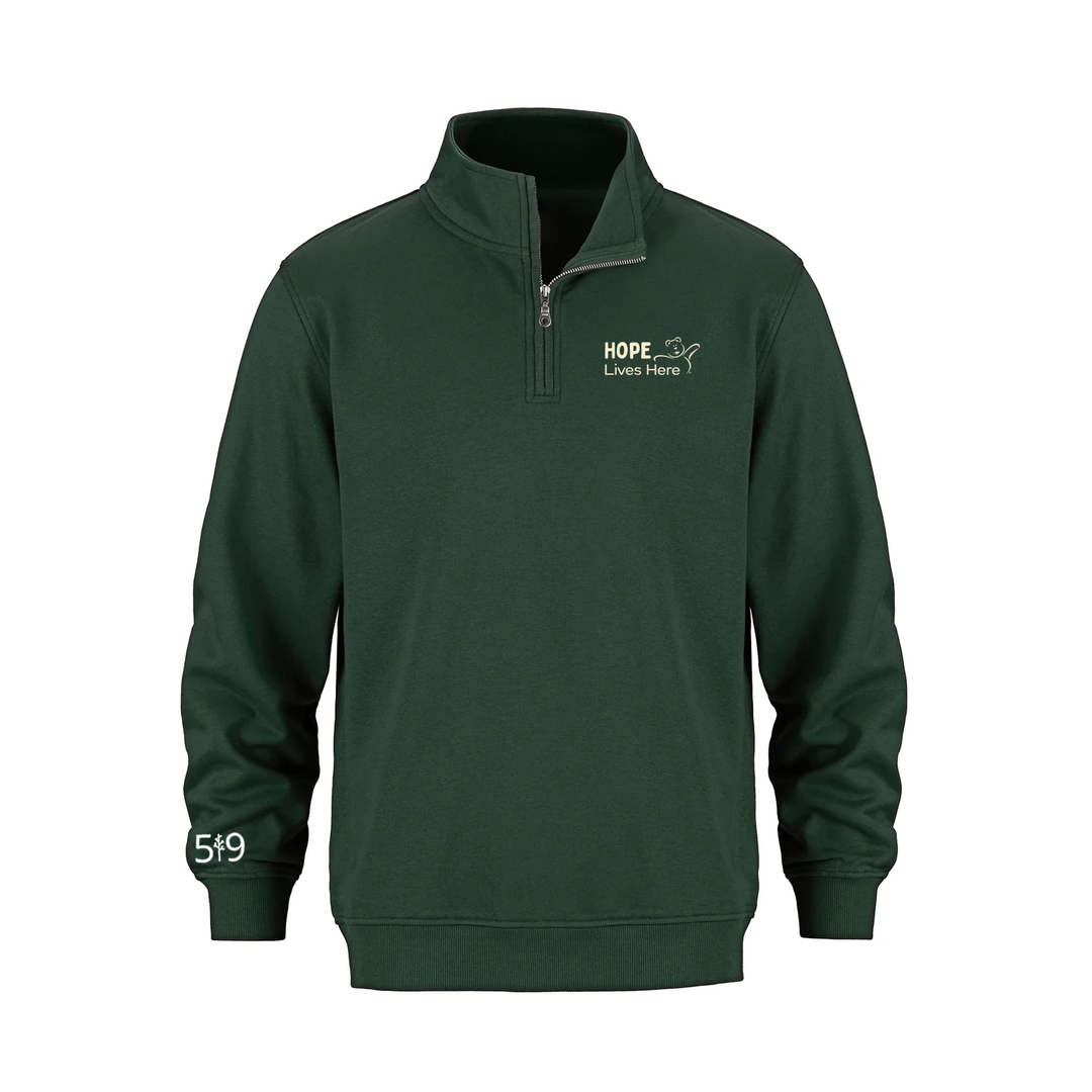 CHF HOPE LIVES HERE EMBROIDERED 1/4 ZIP (UNISEX)