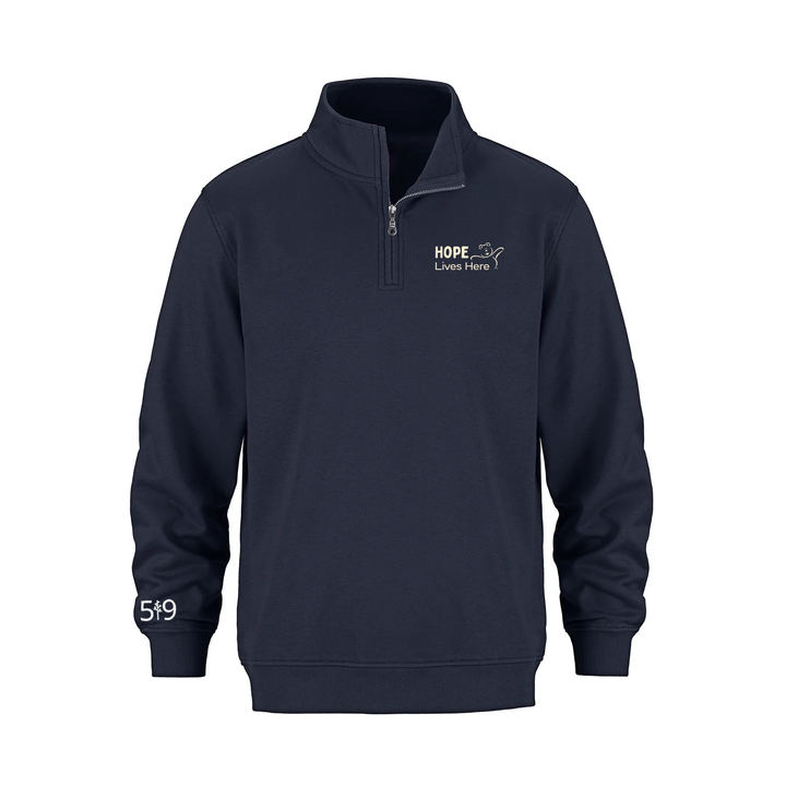 CHF HOPE LIVES HERE EMBROIDERED 1/4 ZIP (UNISEX)
