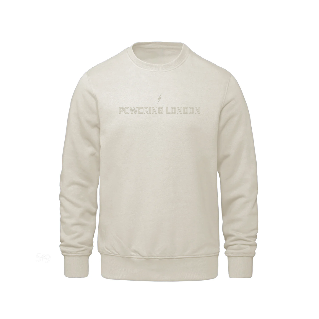 POWERING LONDON PUFF EMBROIDERED CREW (UNISEX)