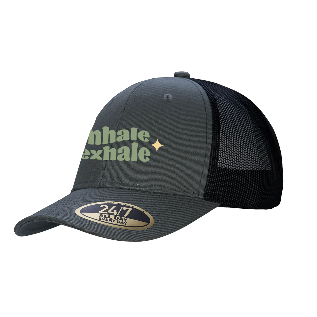 BREATHE EASY EMBROIDERED TRUCKER CAP