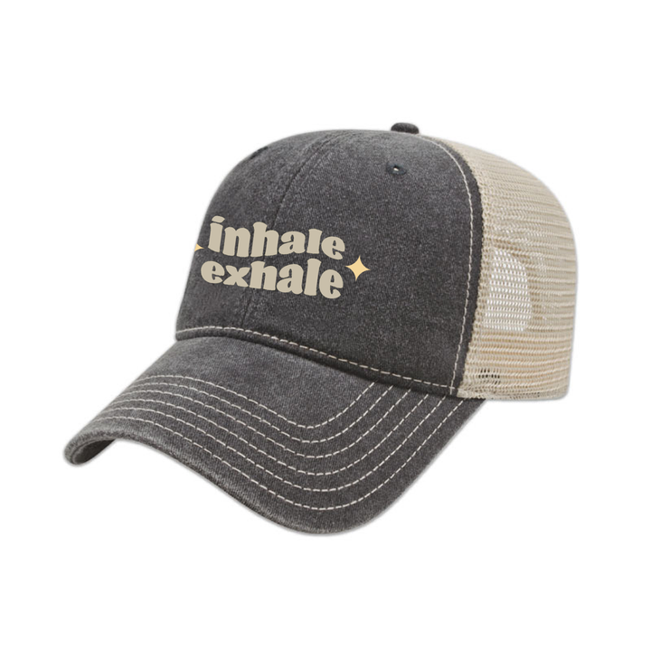 BREATHE EASY EMBROIDERED VINTAGE TRUCKER CAP