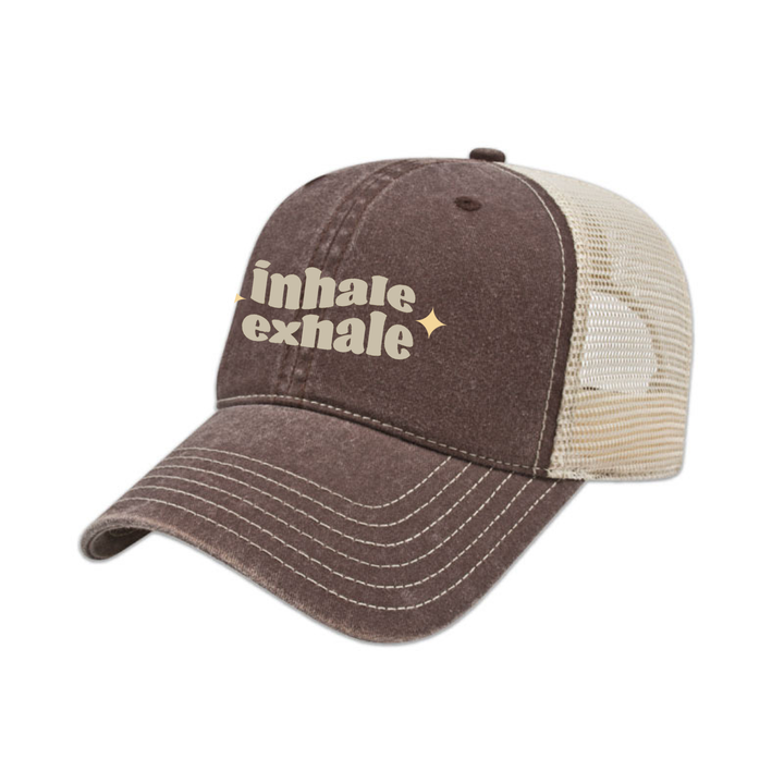 BREATHE EASY EMBROIDERED VINTAGE TRUCKER CAP