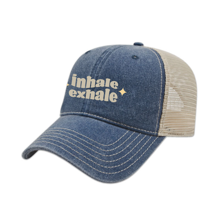 BREATHE EASY EMBROIDERED VINTAGE TRUCKER CAP