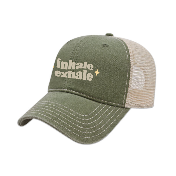BREATHE EASY EMBROIDERED VINTAGE TRUCKER CAP