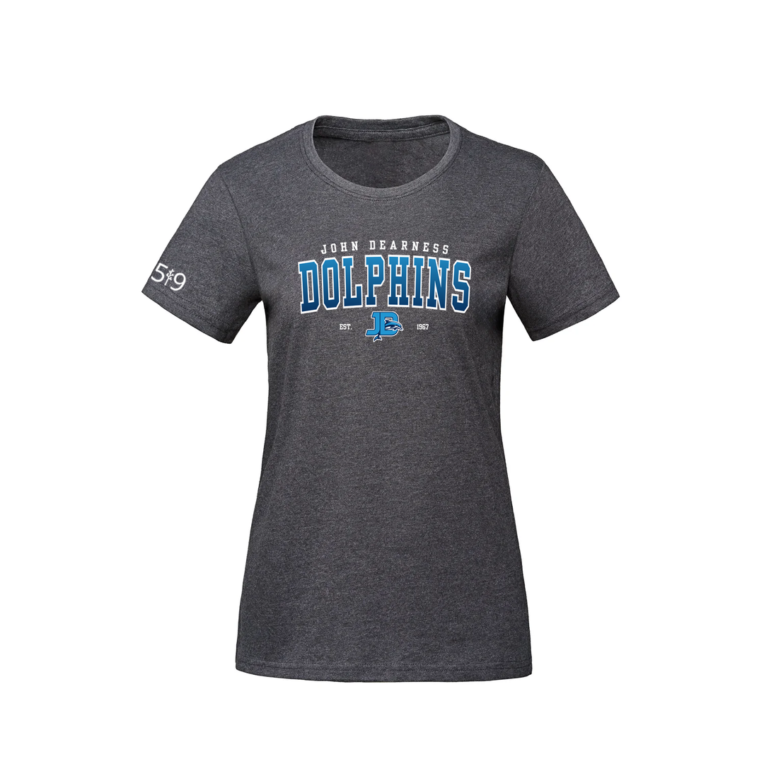 JOHN DEARNESS VARSITY TEE (WOMENS)
