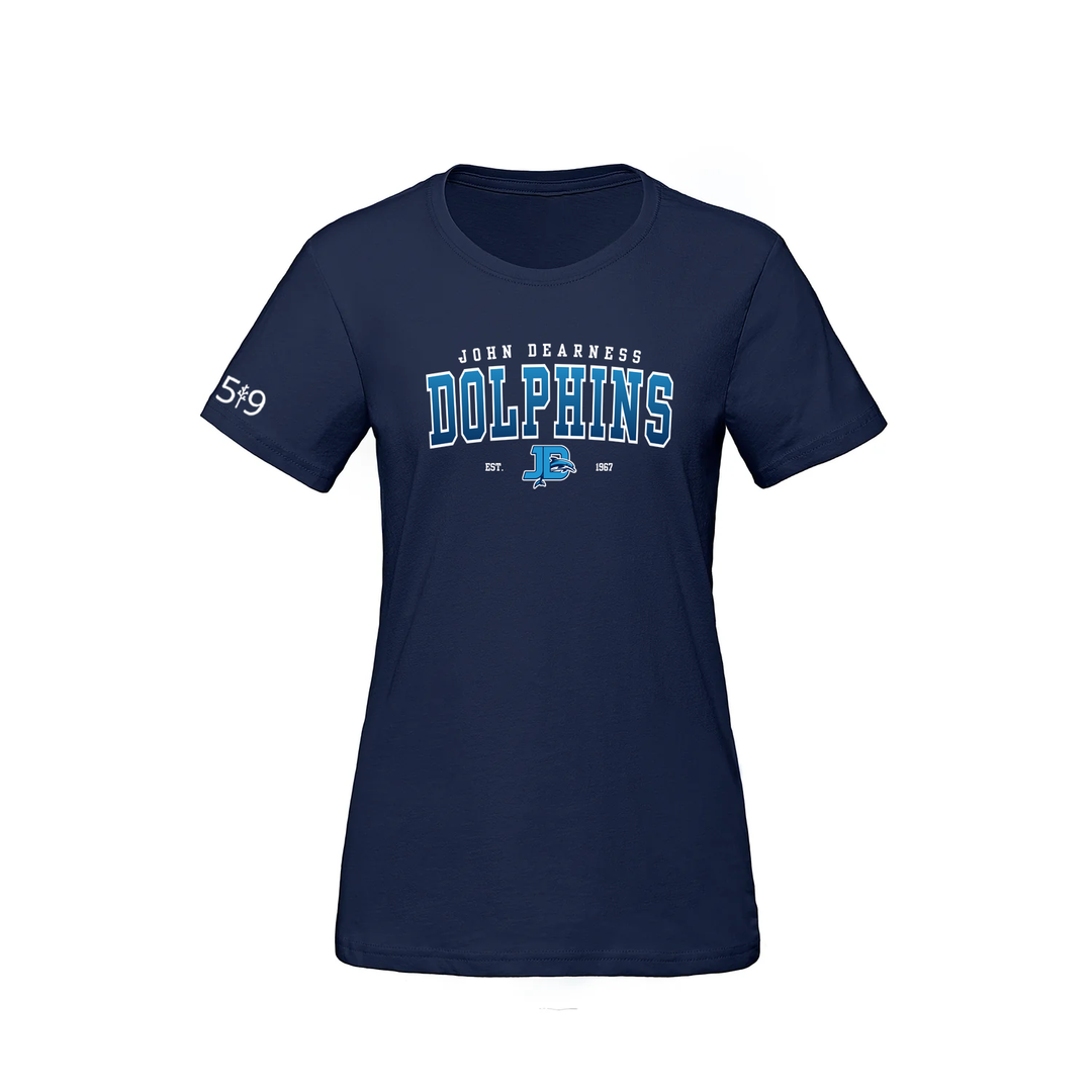 JOHN DEARNESS VARSITY TEE (WOMENS)