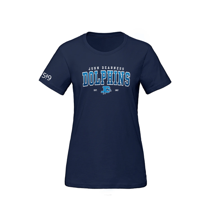 JOHN DEARNESS VARSITY TEE (WOMENS)