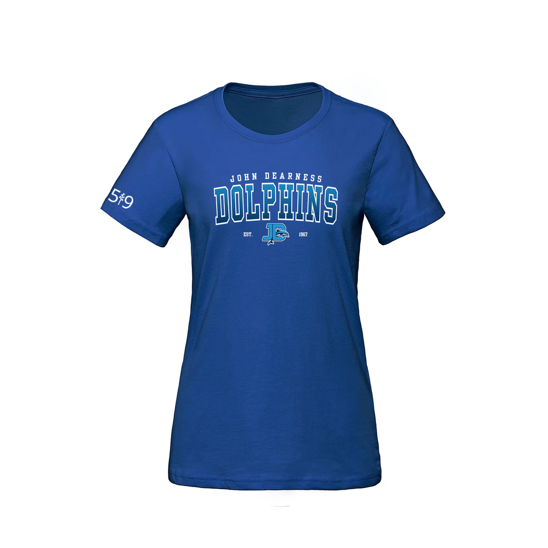 JOHN DEARNESS VARSITY TEE (WOMENS)