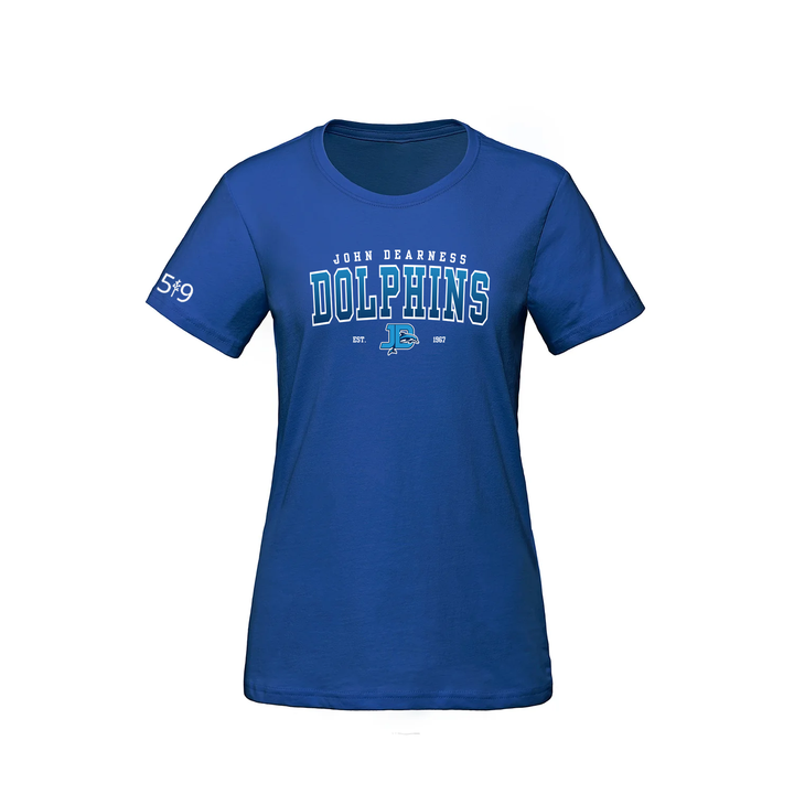 JOHN DEARNESS VARSITY TEE (WOMENS)