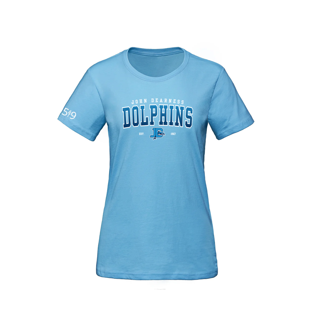 JOHN DEARNESS VARSITY TEE (WOMENS)