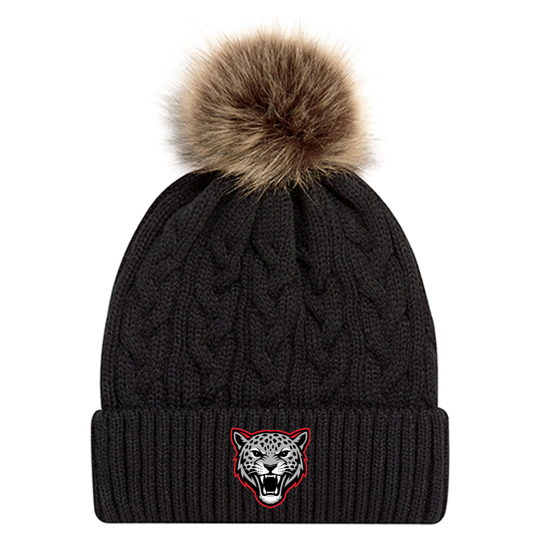 JEANNE SAUVÉ EMBROIDERED FAUX FUR TOQUE