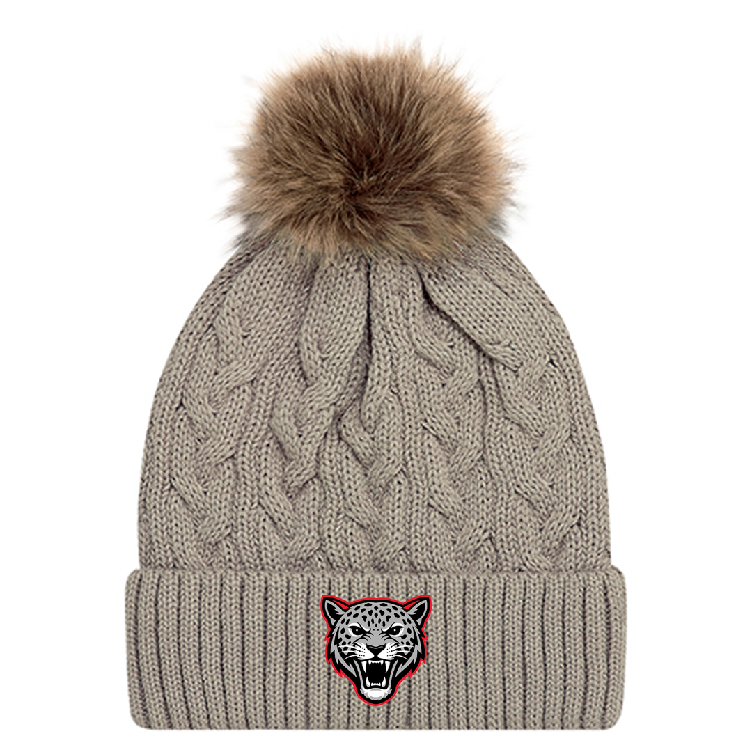 JEANNE SAUVÉ EMBROIDERED FAUX FUR TOQUE