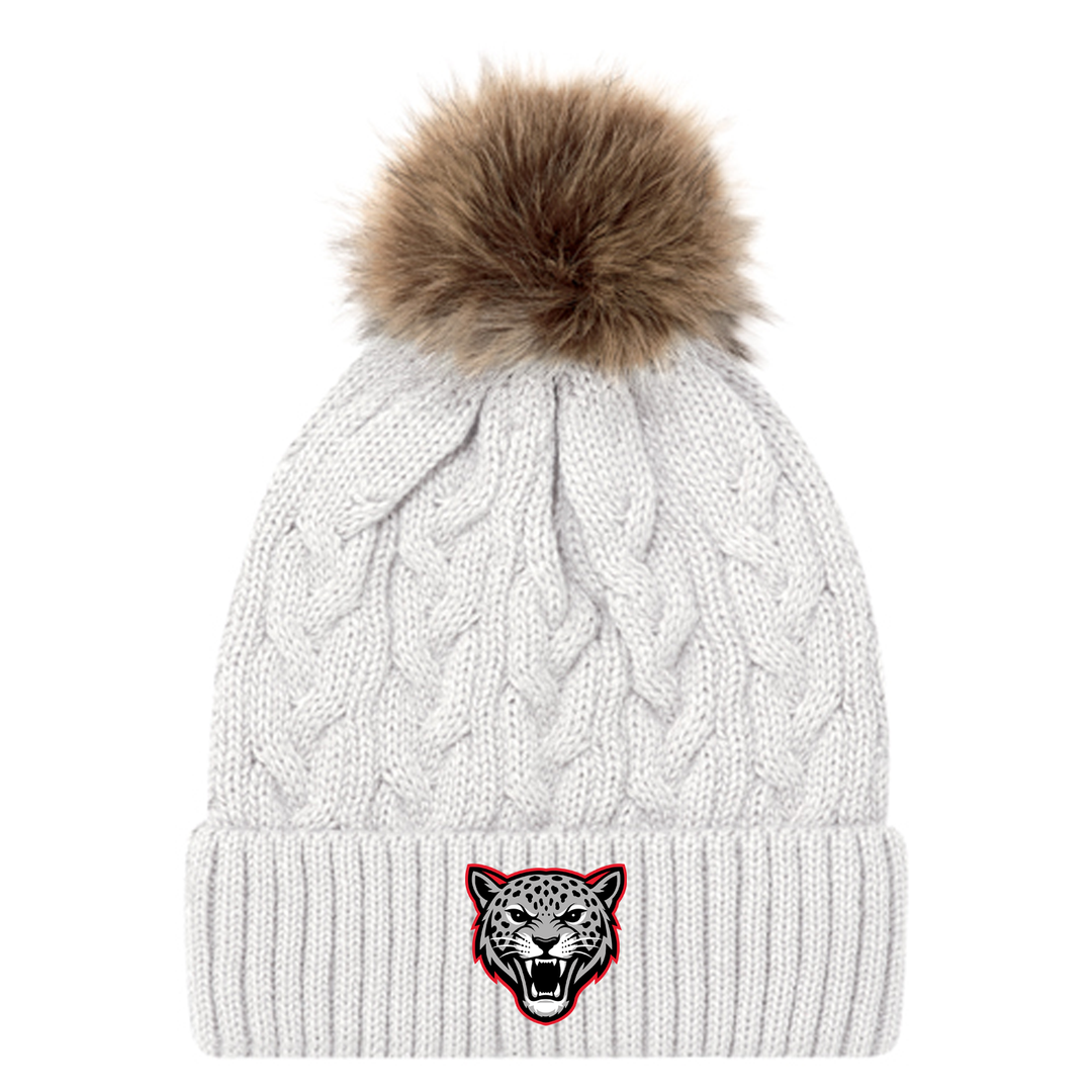 JEANNE SAUVÉ EMBROIDERED FAUX FUR TOQUE
