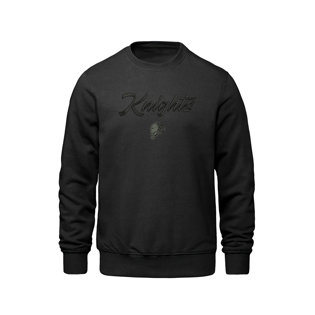 KNIGHTS BLACK OUT PUFF EMBROIDERED CREW (UNISEX)