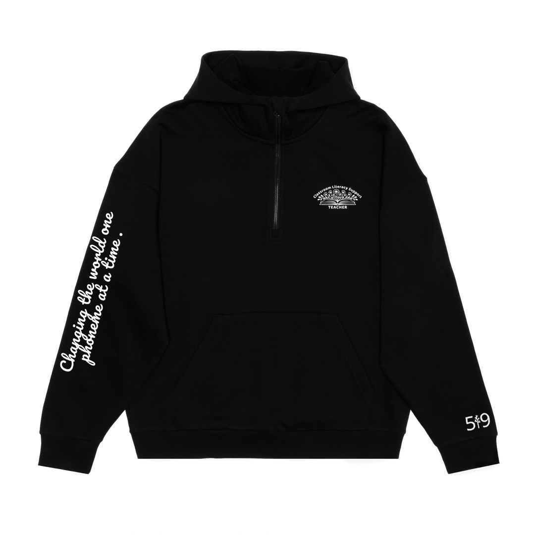 ONE PHONEME AT A TIME SCUBA 1/2 ZIP HOODIE (UNISEX)