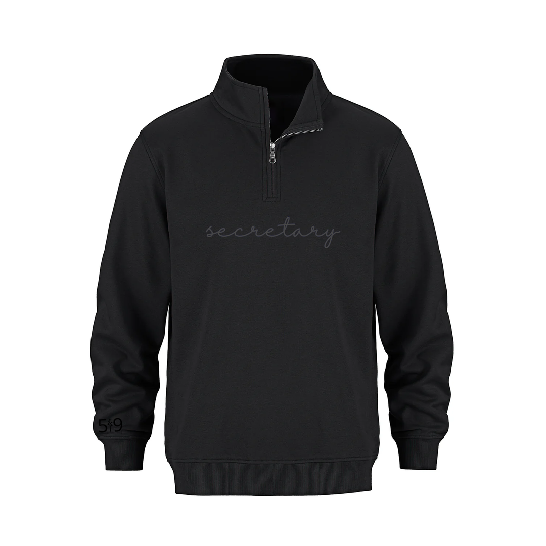 SECRETARY EMBROIDERED 1/4 ZIP (UNISEX)