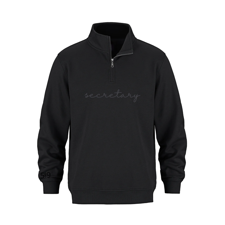 SECRETARY EMBROIDERED 1/4 ZIP (UNISEX)